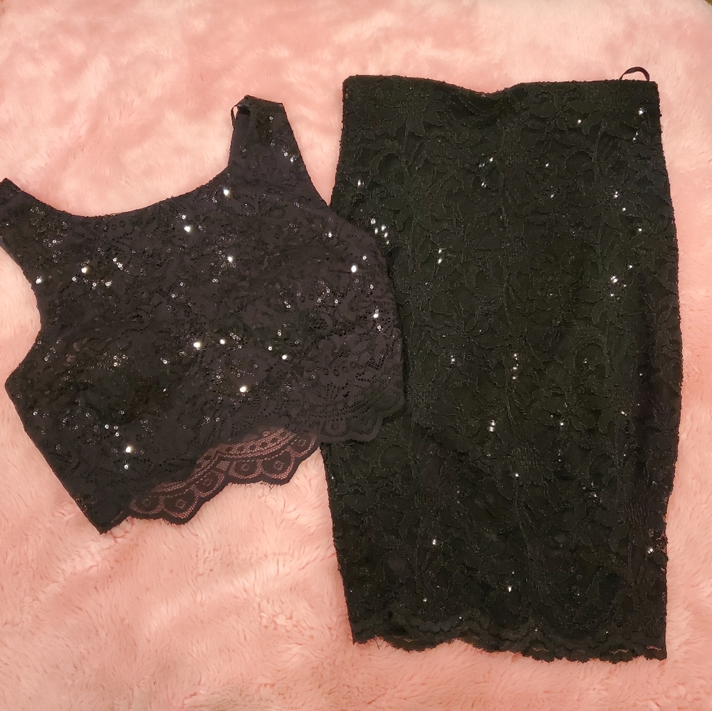 B Darlin sequin skirt set